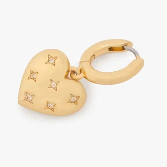 Kate Spade My Precious Gold Heart Huggies Earrings - Picture 4 of 11
